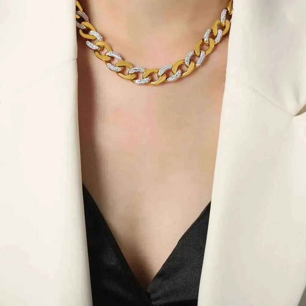 Chunky Zircon Titanium Steel Chain