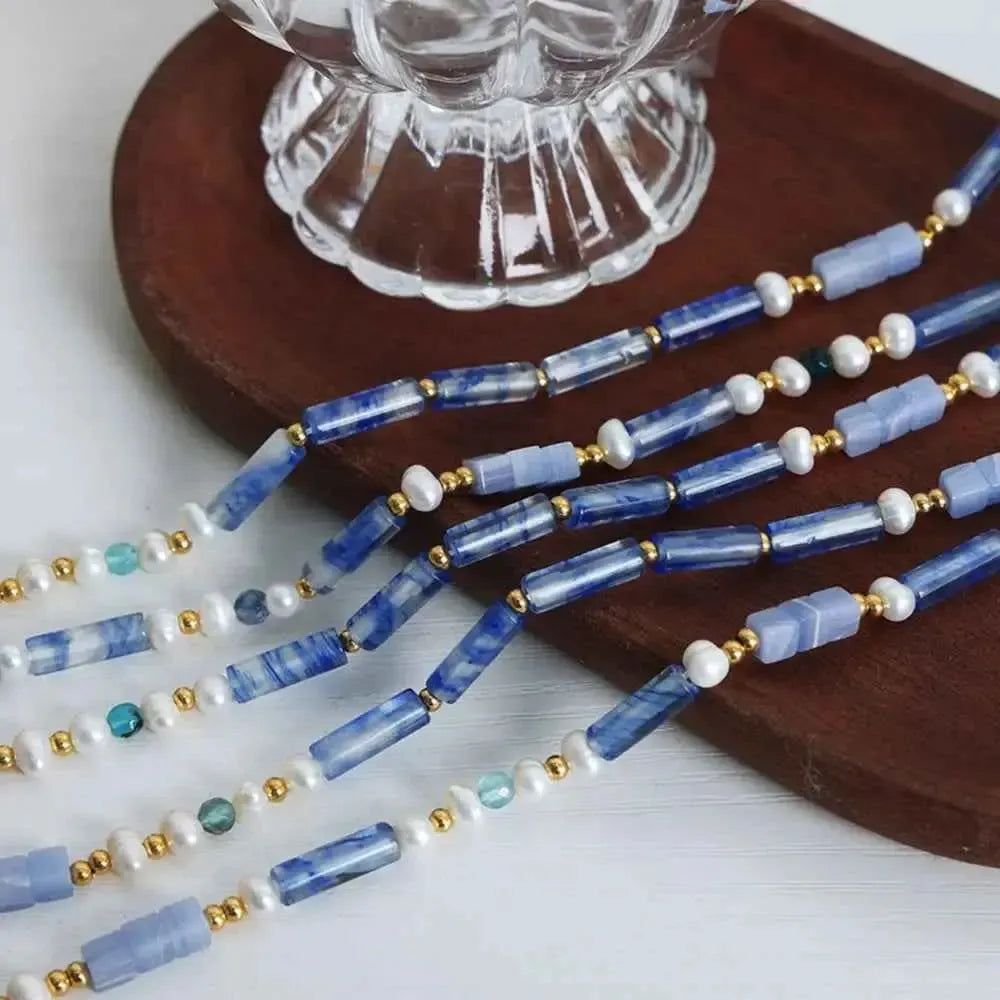 Modern Geometric Pearl Titanium Necklace