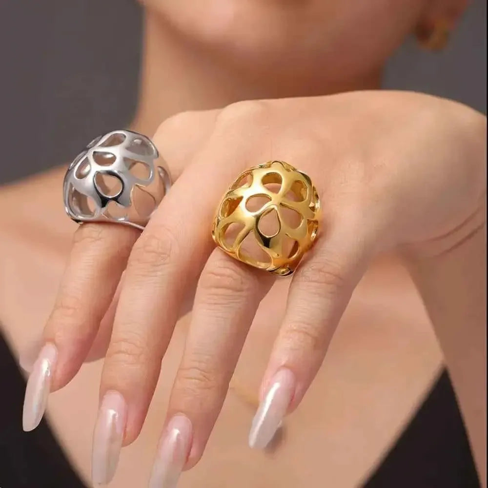 Stainless Steel Ring – Bold Cutout Style