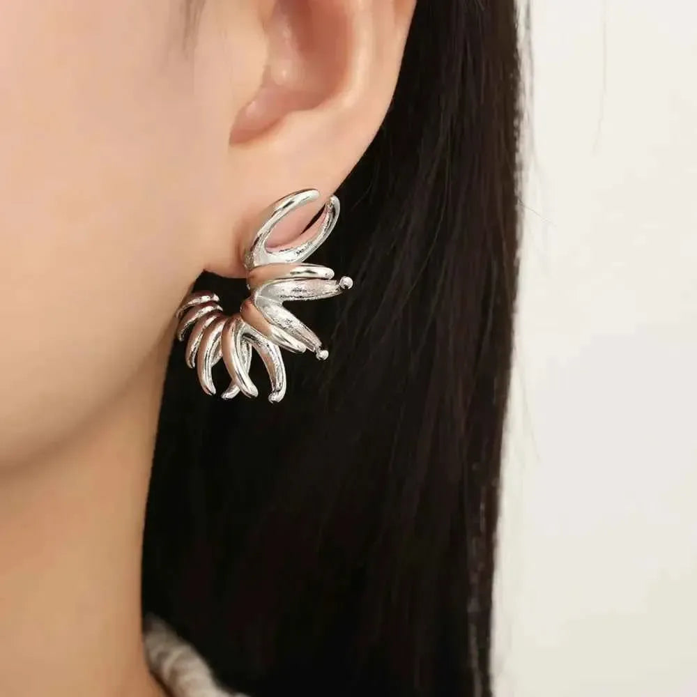 Sculptural Titanium Steel Earrings