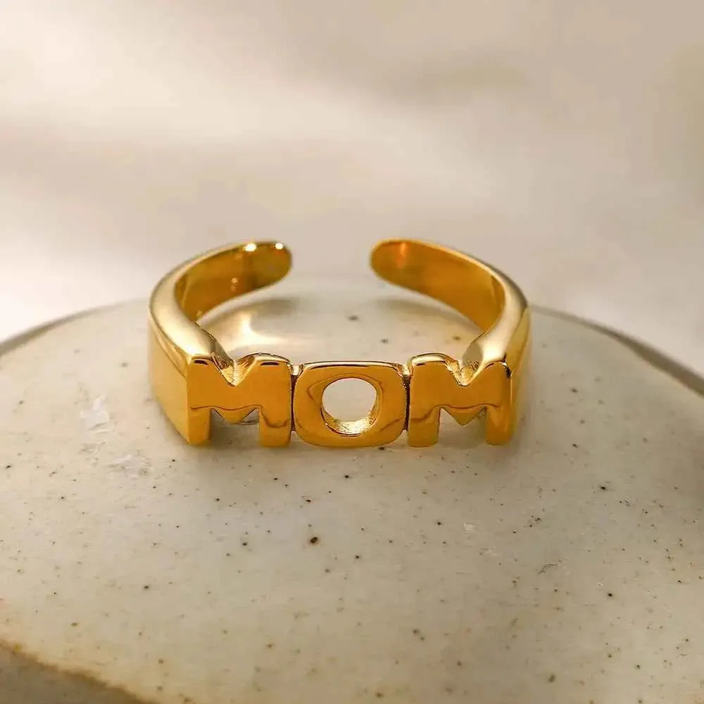 MOM Open Ring – Stainless Steel Love