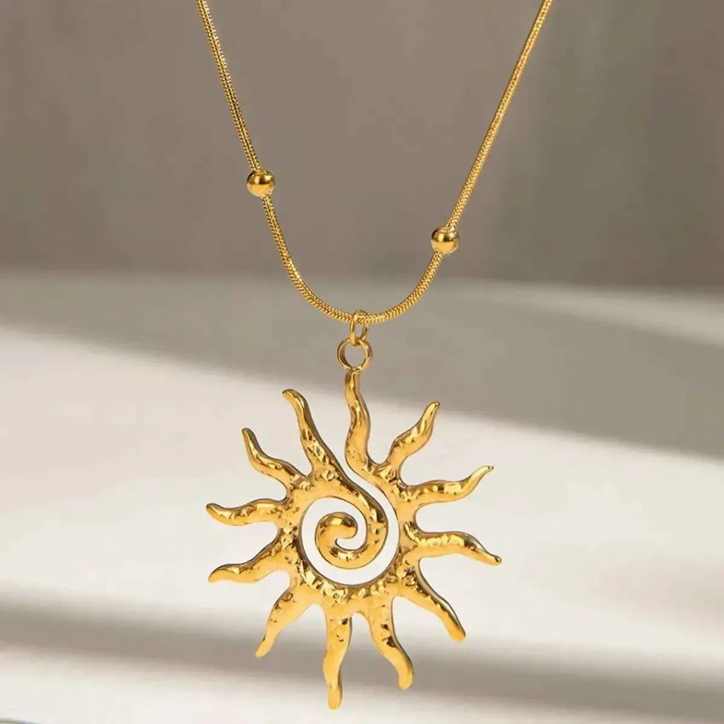 Sun Charm 18K Gold-Plated Necklace