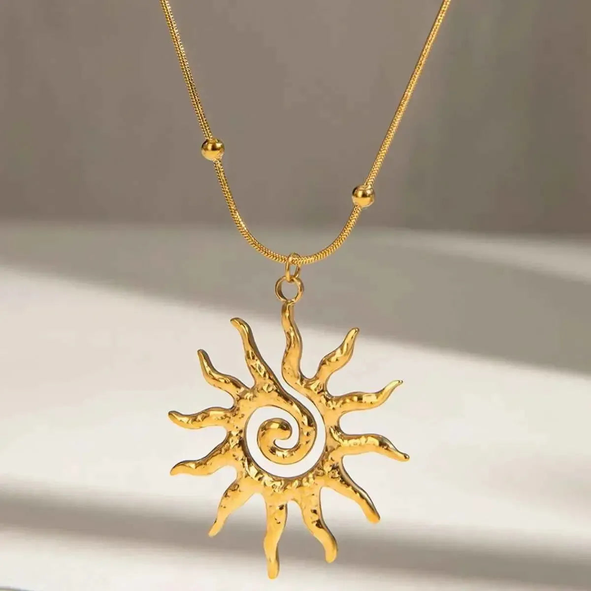 Sun Charm 18K Gold-Plated Necklace