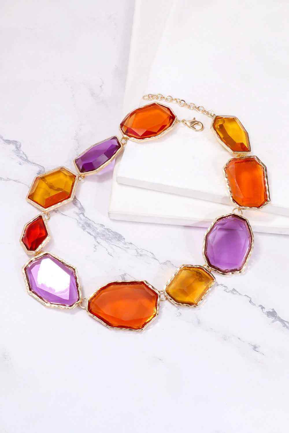 Geometric Resin Frame Necklace