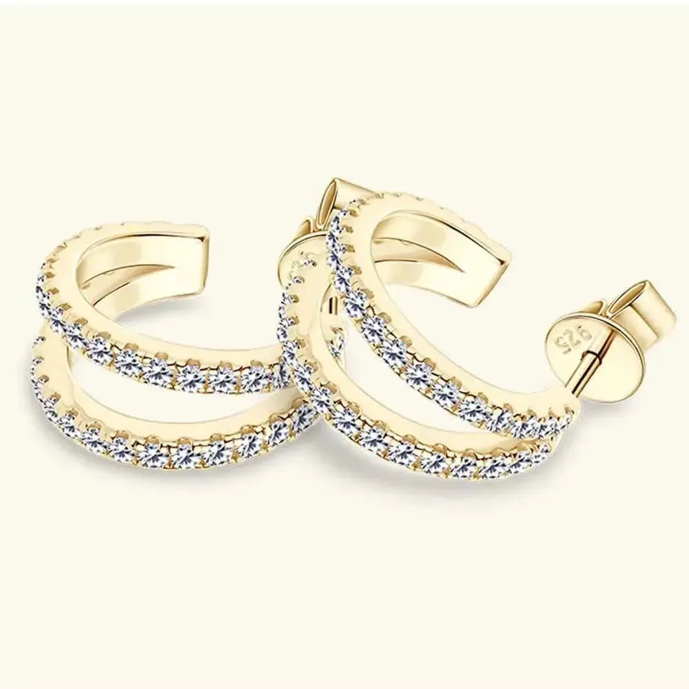 Diamond-Look Moissanite Hoop Earrings