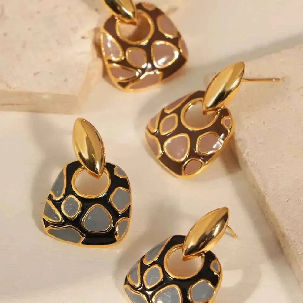 Sculptural Copper Drop Earrings