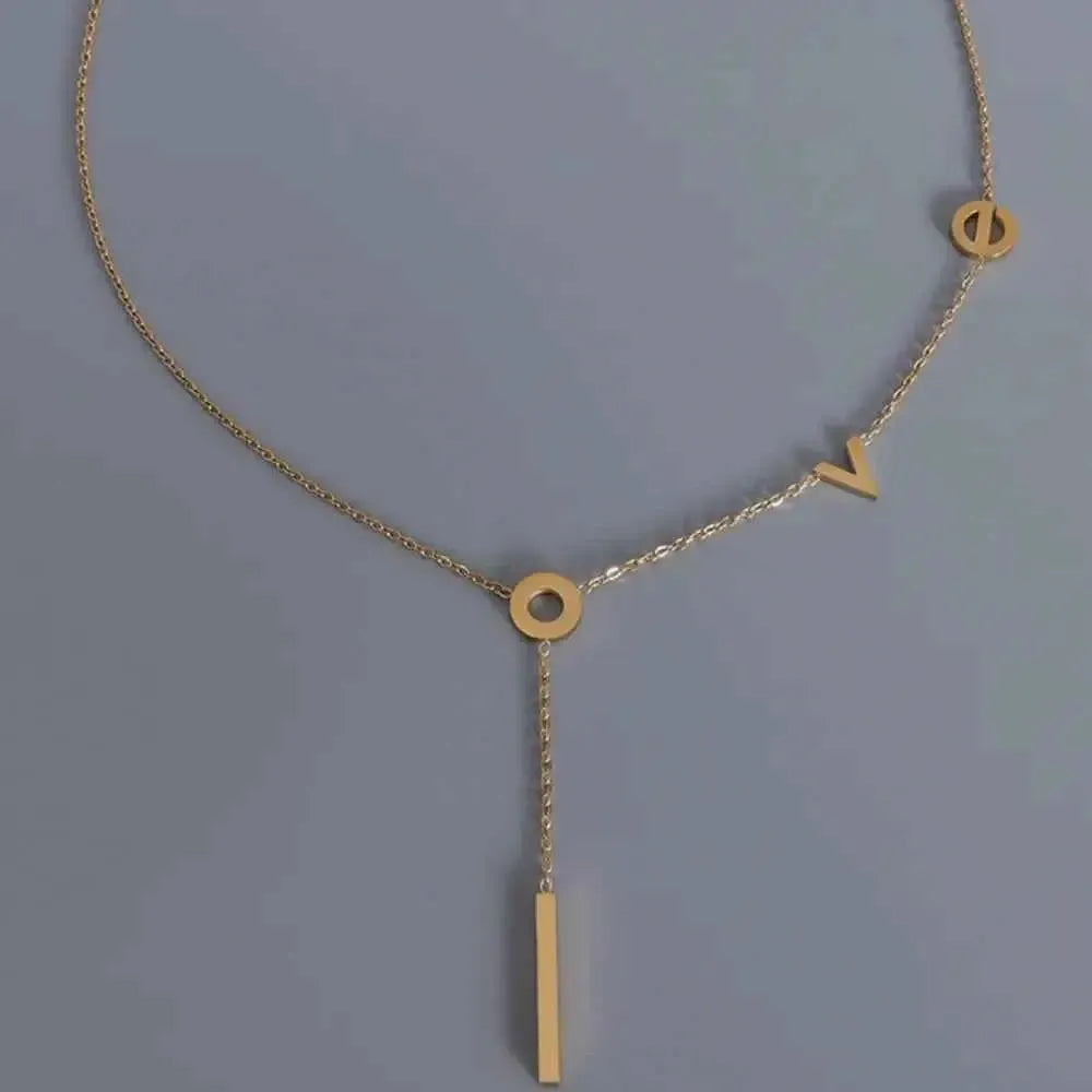 LOVE - Elegant Letter Charm Necklace