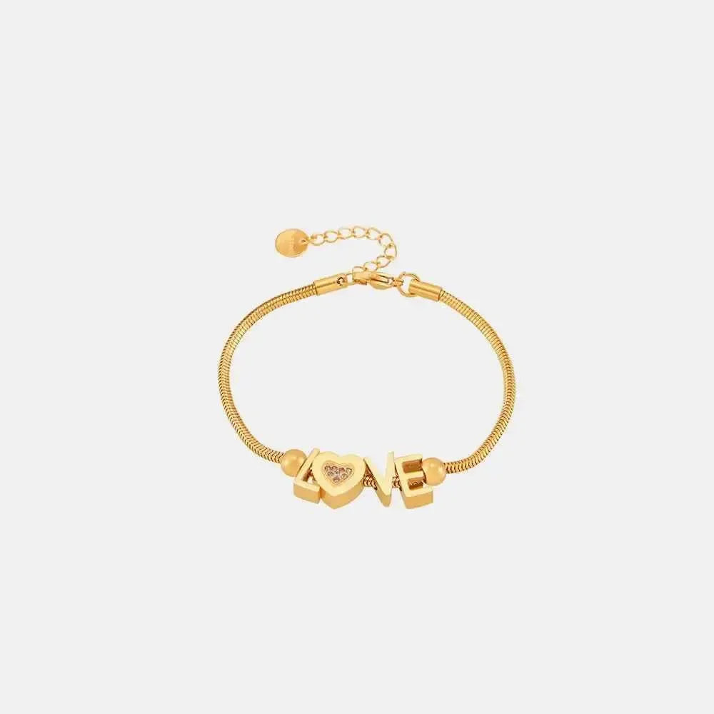 LOVE - Elegant Initial Bracelet with Sparkle