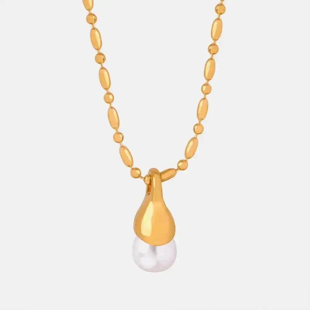 Lightweight Titanium Steel Pearl Necklace