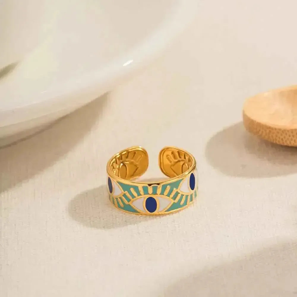 Gold Evil Eye Ring – Dainty, Bold, Symbolic