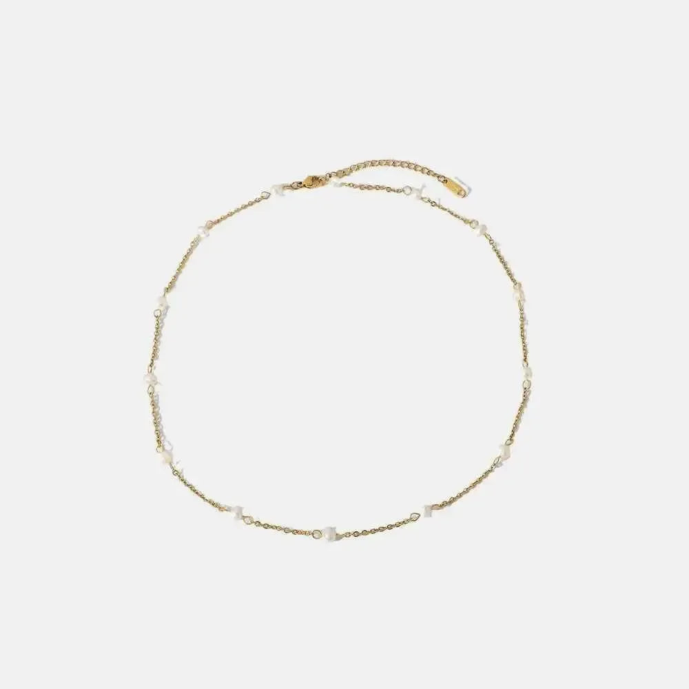 Gold‑Plated Freshwater Pearl Necklace