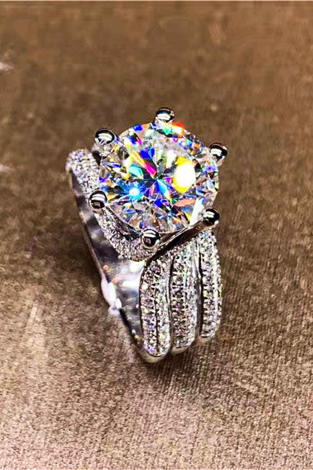 3 Carat Moissanite Layered Ring