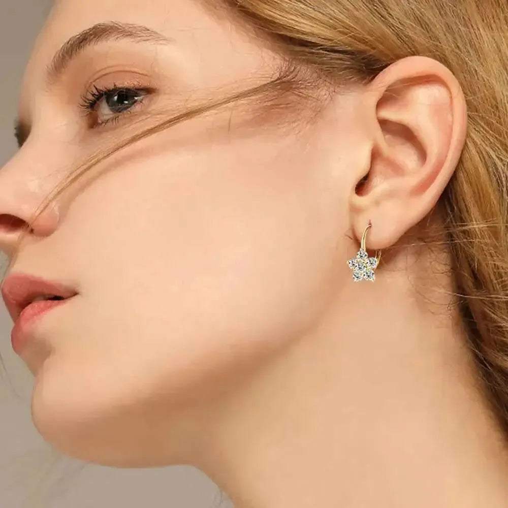1.2 Carat Sparkling Floral Hoops