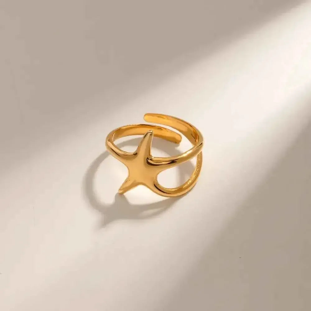 Gold Star Ring – Stainless Steel Jewelry