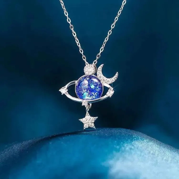 Dreamy Moon & Star Zircon Pendant