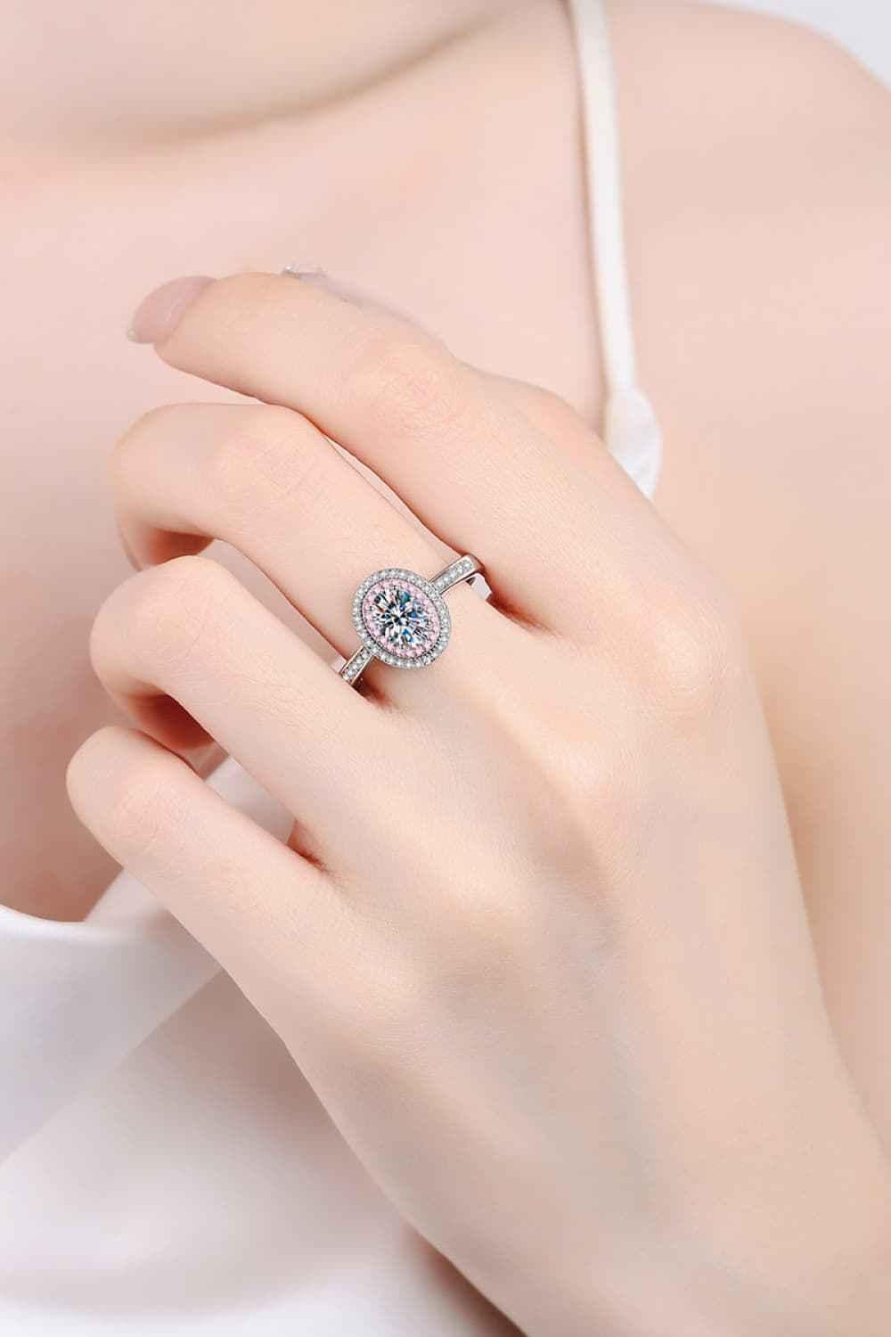1 Carat Moissanite Halo Ring