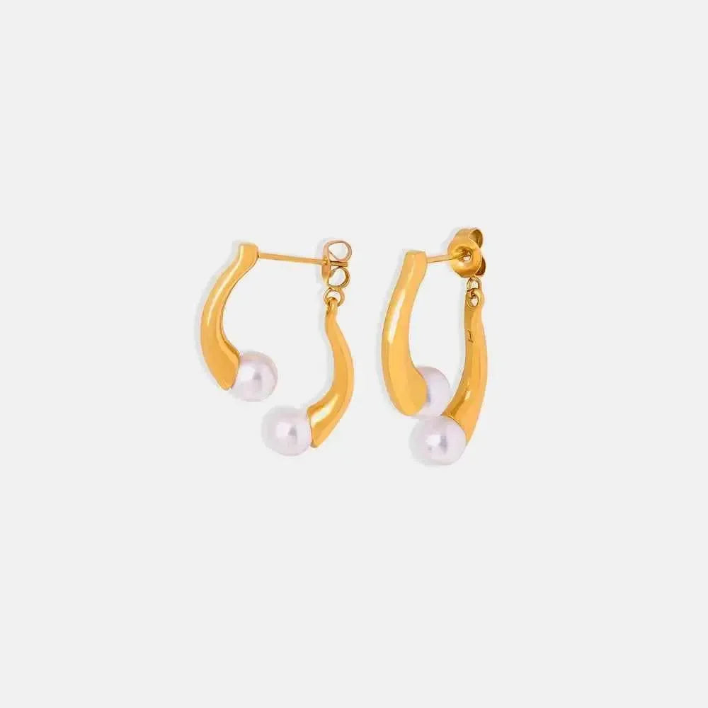 Unique Design Pearl Accent Earrings