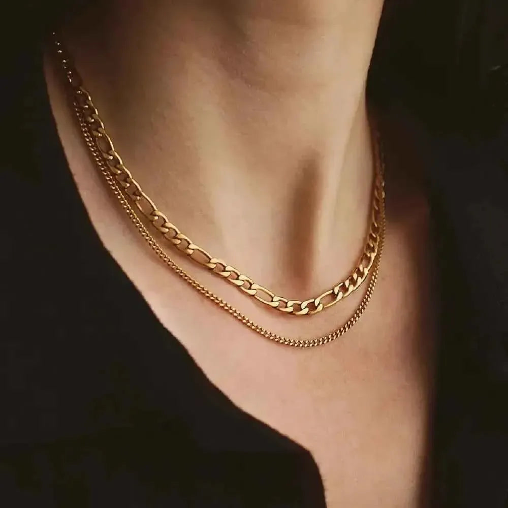 Lightweight Gold Double Layer Necklace