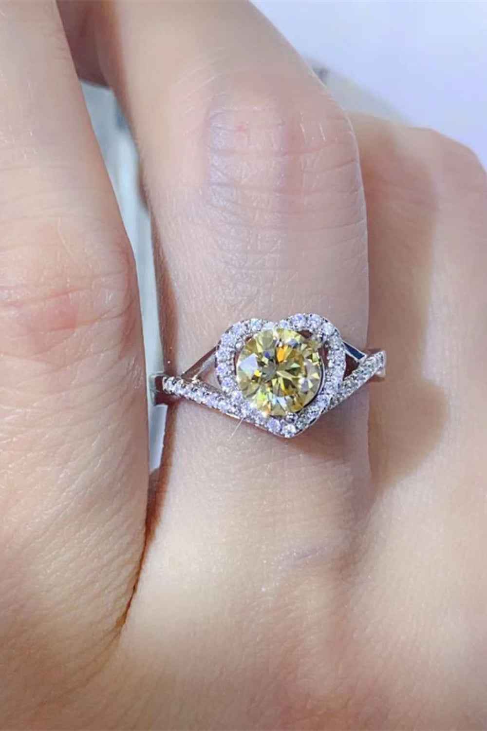 Romantic Moissanite Heart Ring