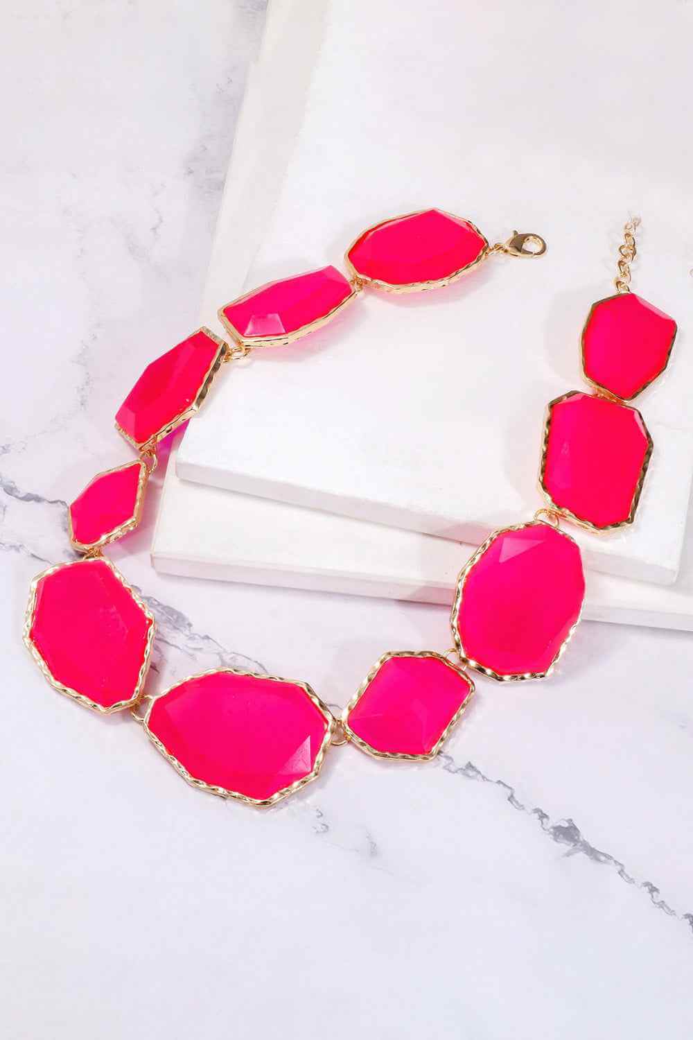 Geometric Resin Frame Necklace