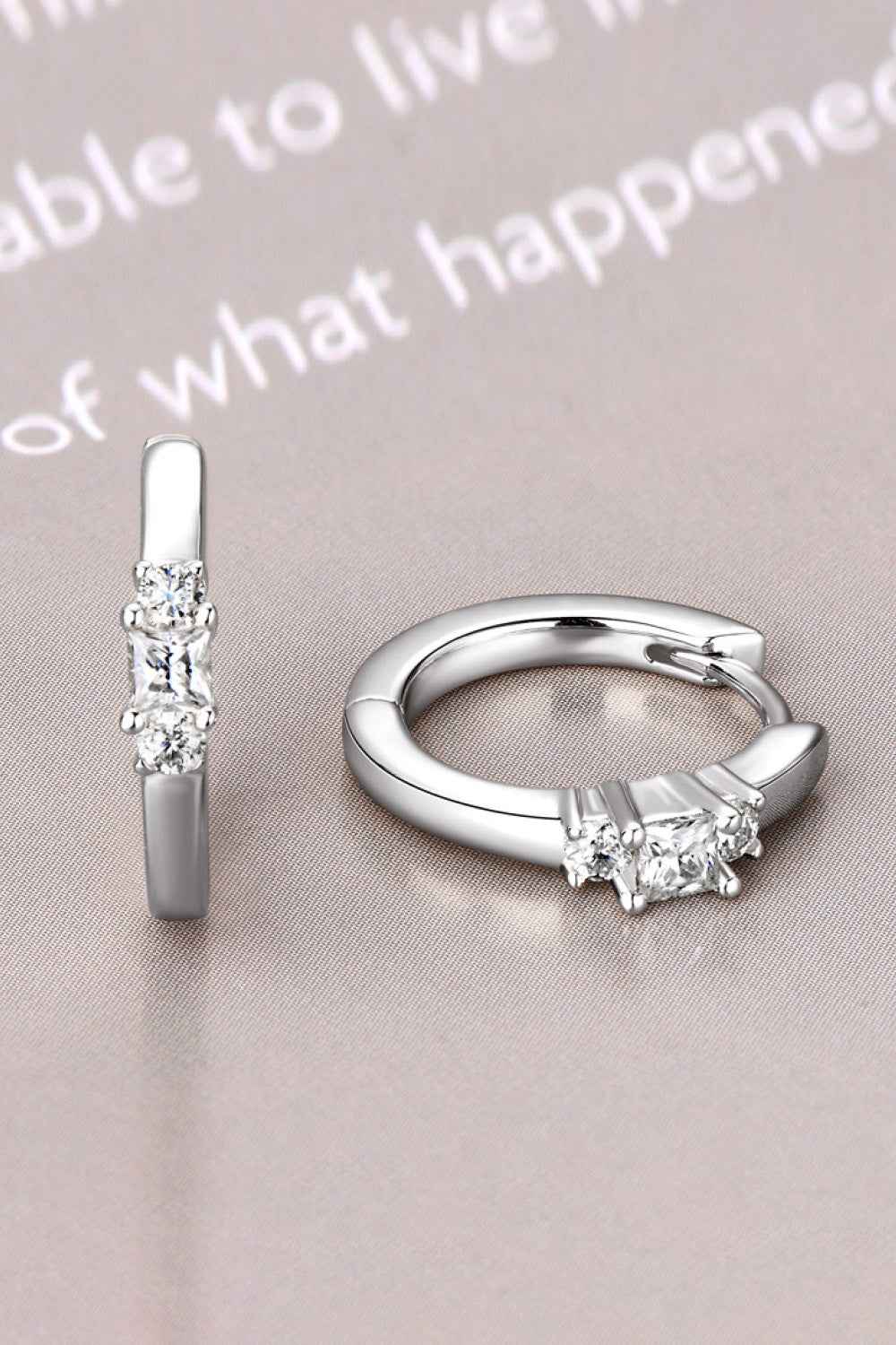 Dazzling Silver Moissanite Huggies