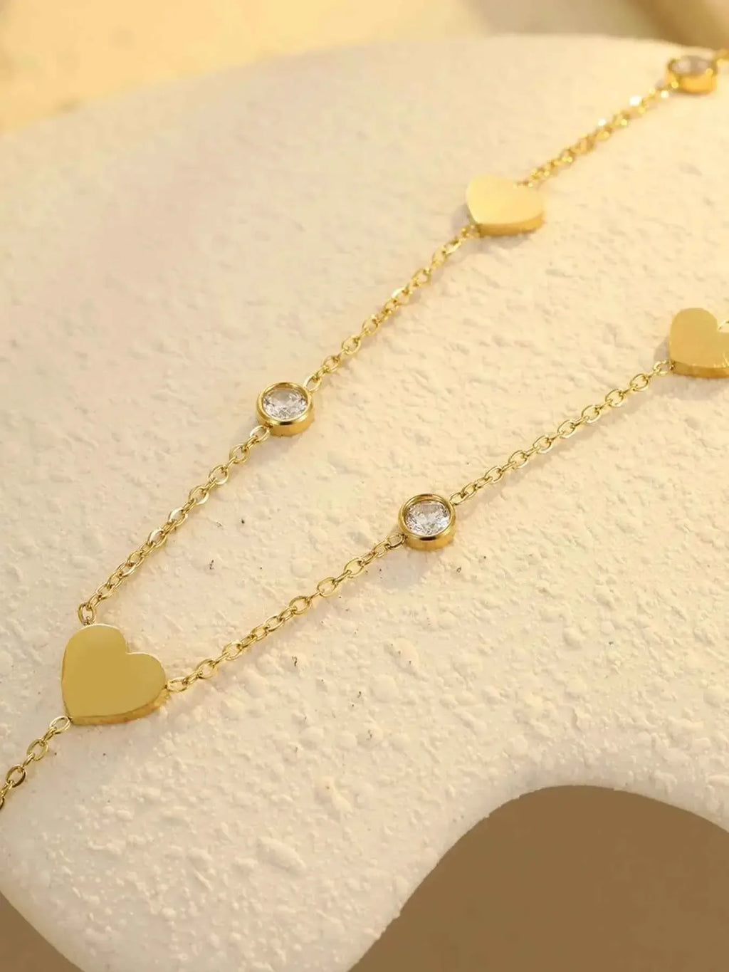 18K Gold‑Plated Heart Zircon Necklace