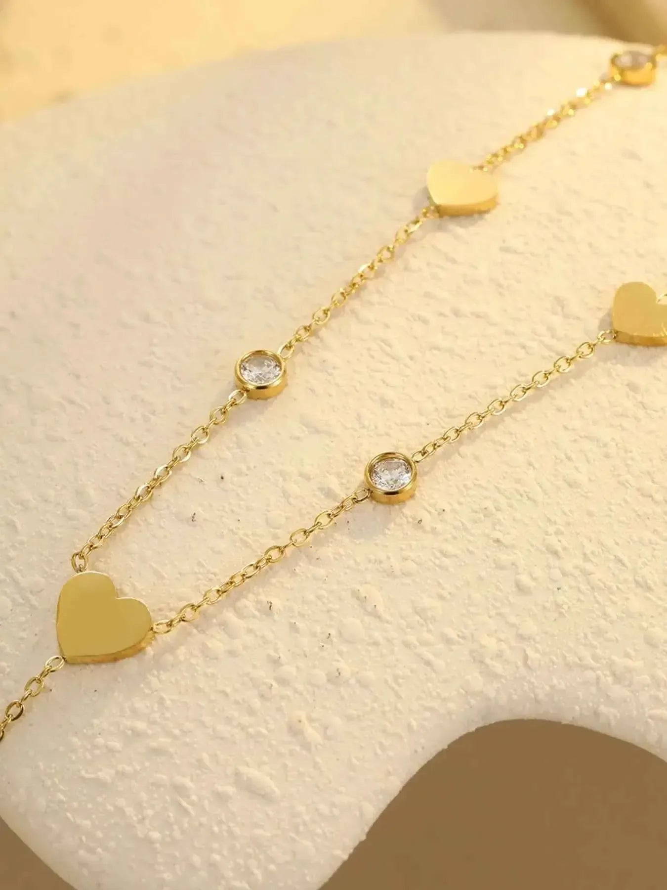 18K Gold‑Plated Heart Zircon Necklace