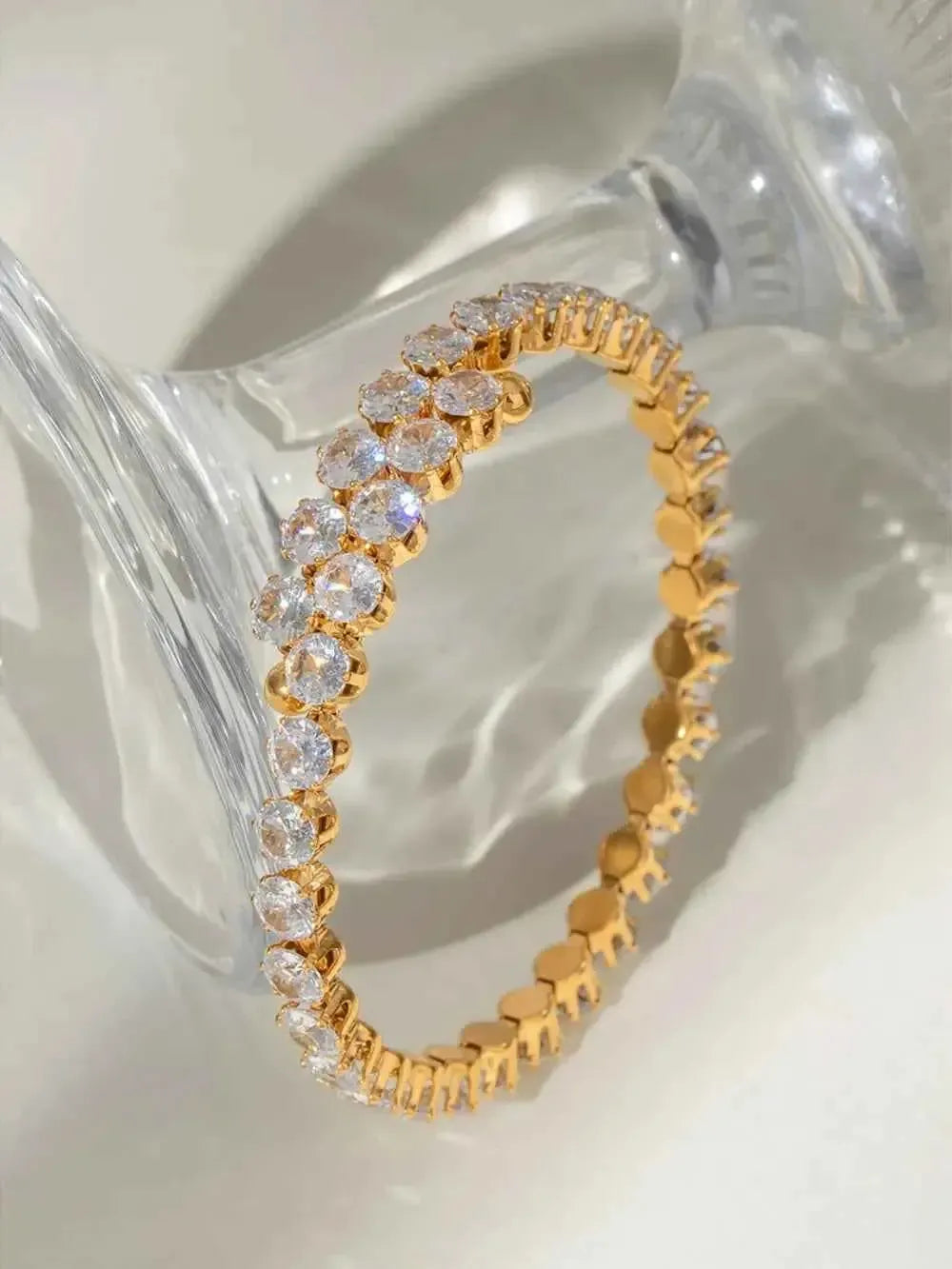Dainty Zircon Accent Gold Bracelet