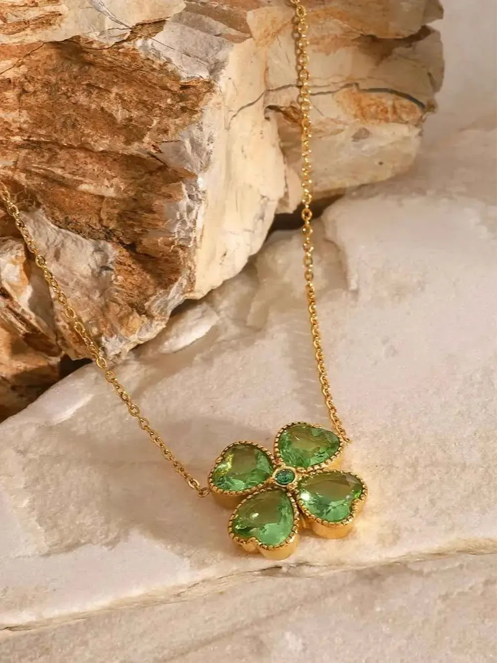 Lucky Clover Zircon Pendant Necklace
