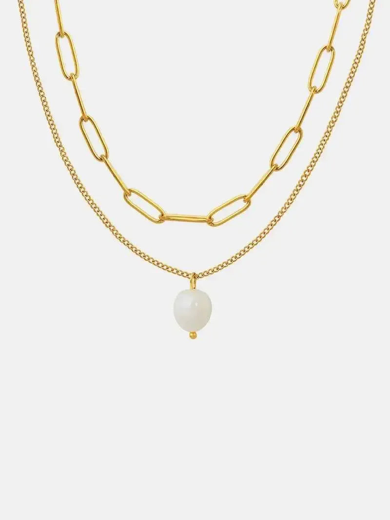 Freshwater Pearl Layered Chain Necklace