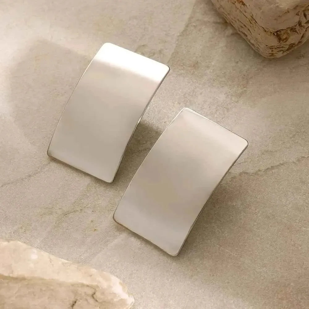 Sleek Rectangle Stainless Earrings