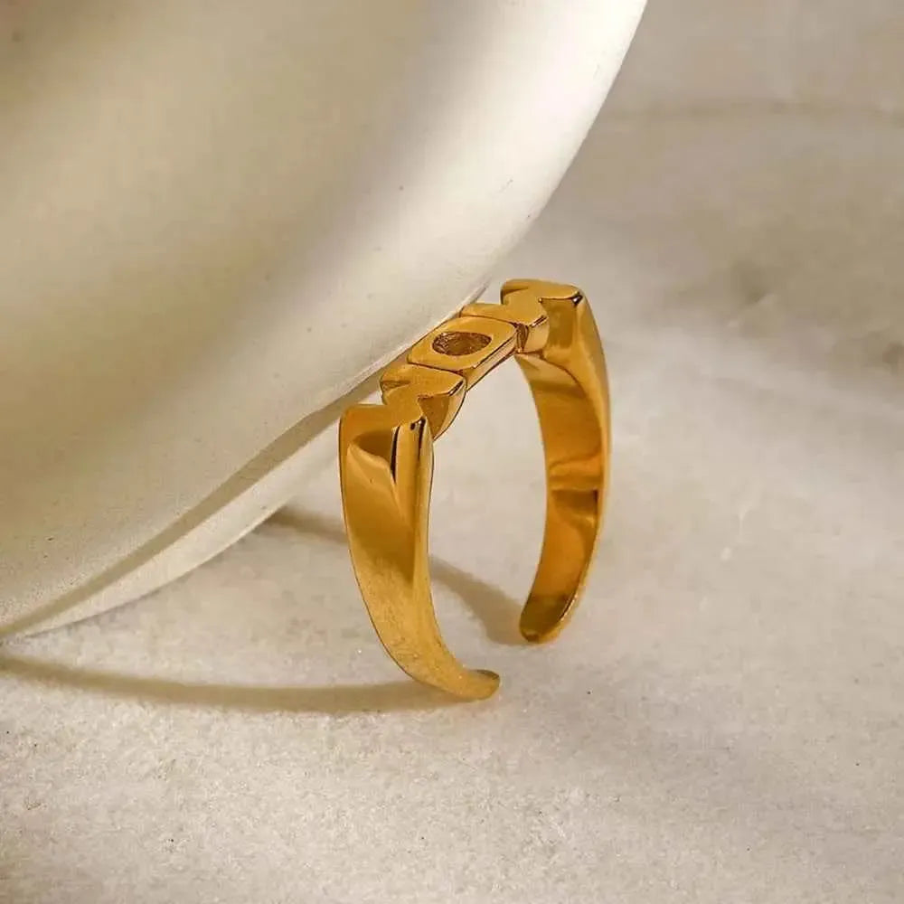 MOM Open Ring – Stainless Steel Love