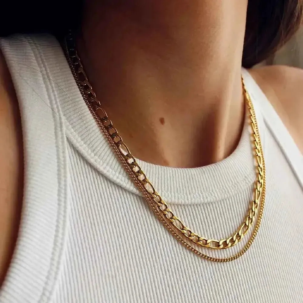 Lightweight Gold Double Layer Necklace