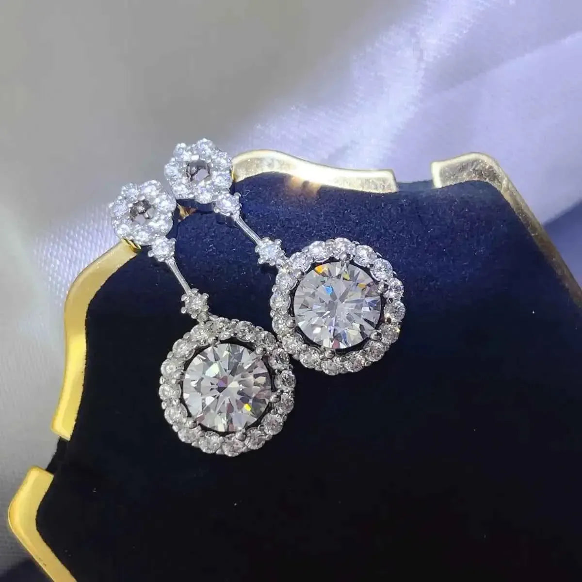 4 Carat Crystal Halo Earrings