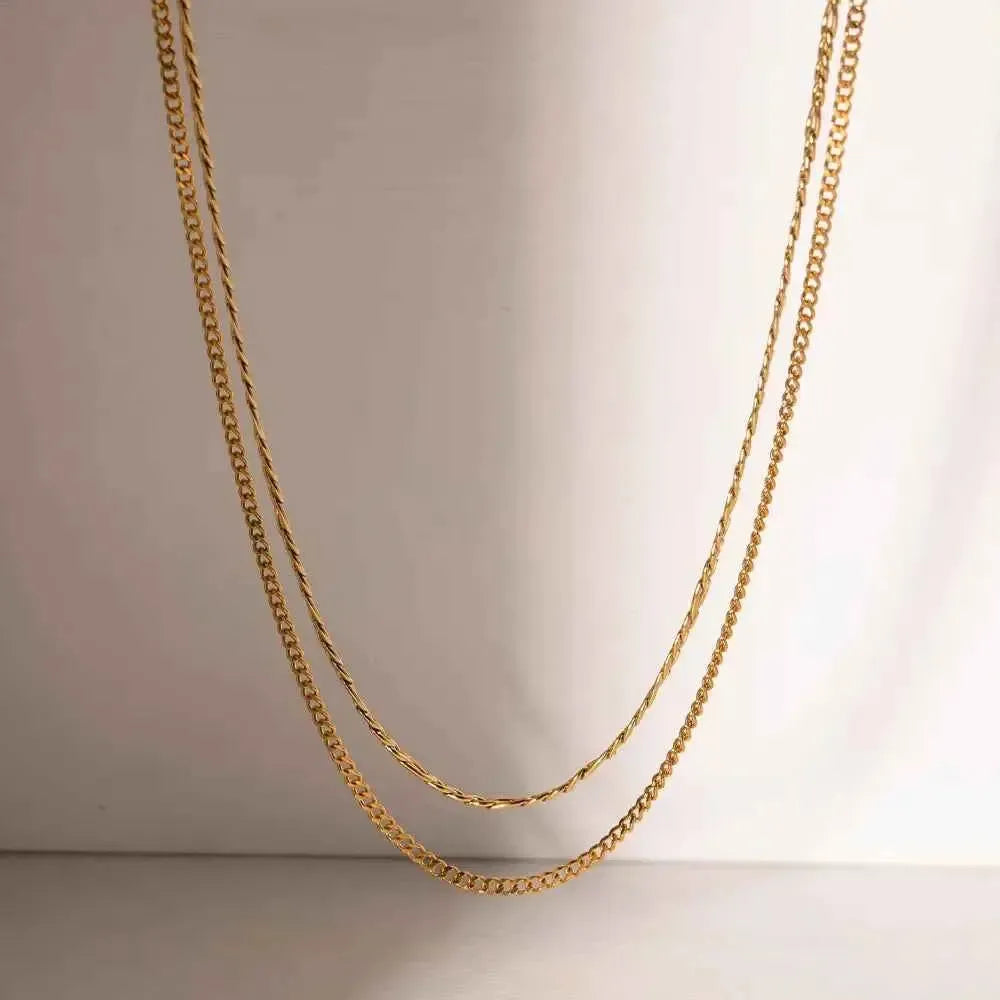 Lightweight Gold Double Layer Necklace