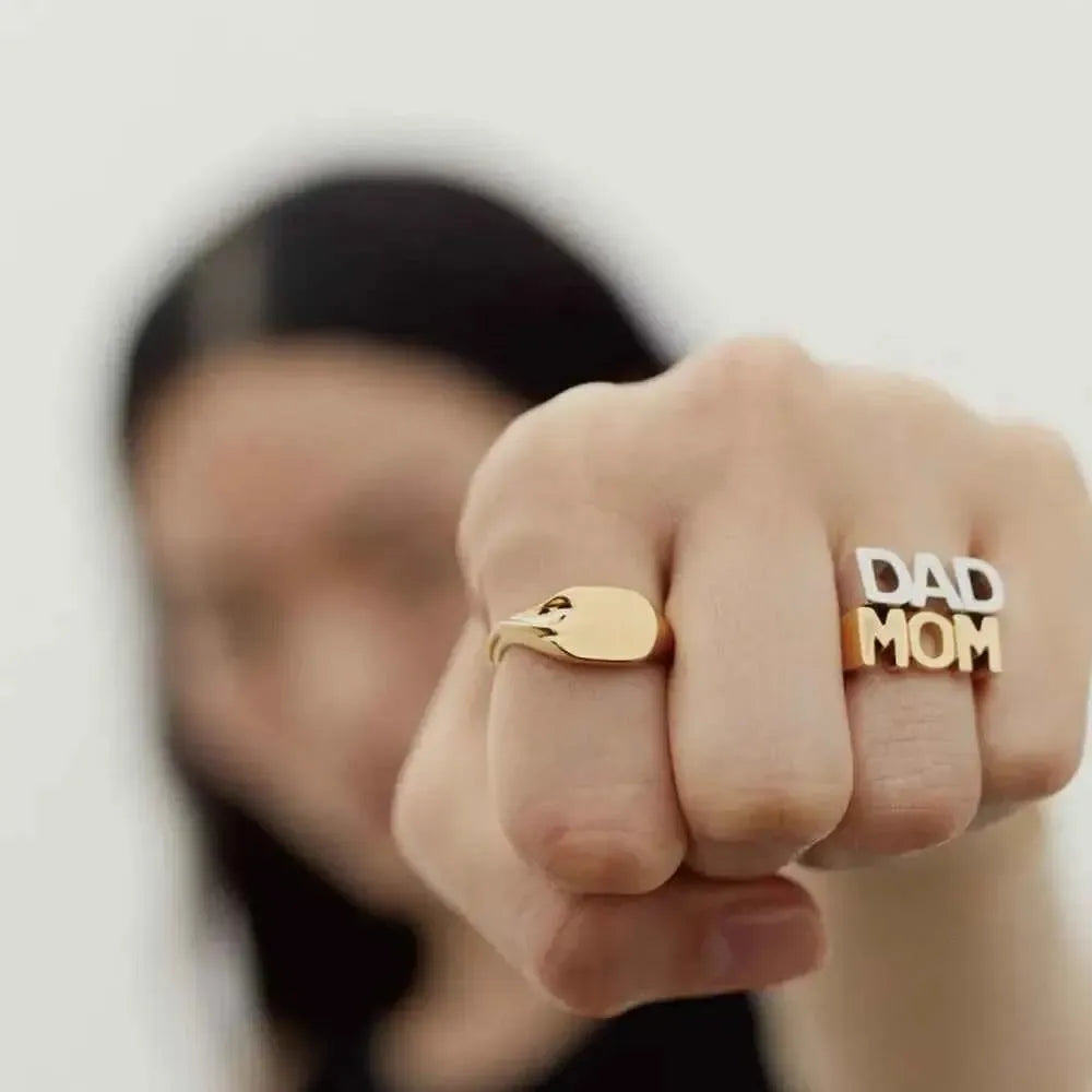 MOM Open Ring – Stainless Steel Love