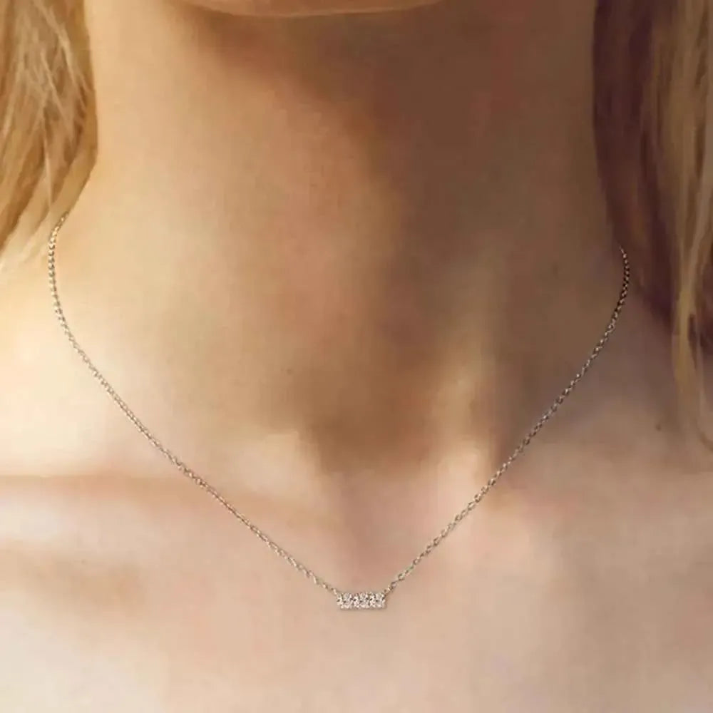 Moissanite Bar Pendant Necklace
