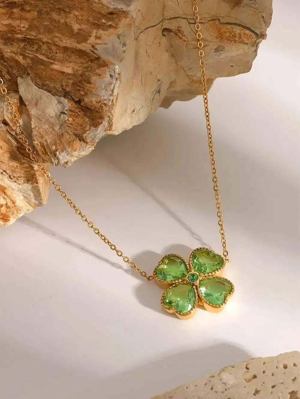 Lucky Clover Zircon Pendant Necklace