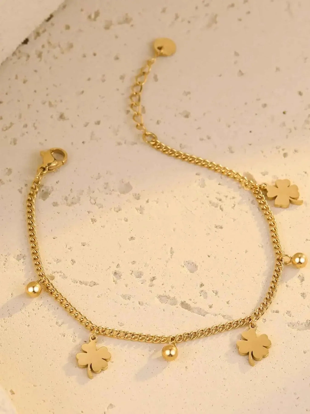 Gold Four‑Leaf Clover Bracelet