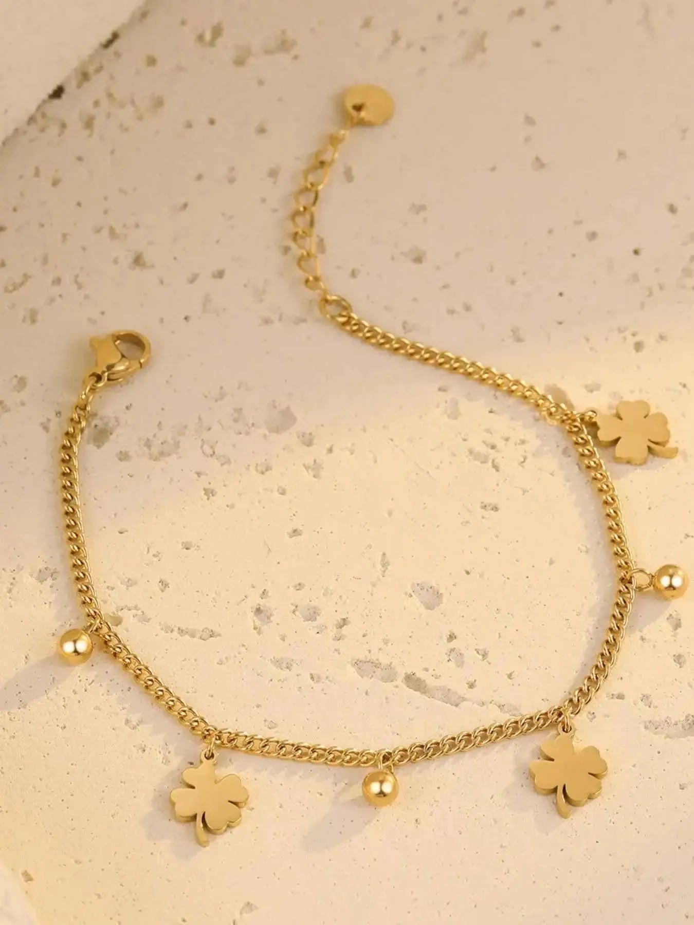 Gold Four‑Leaf Clover Bracelet