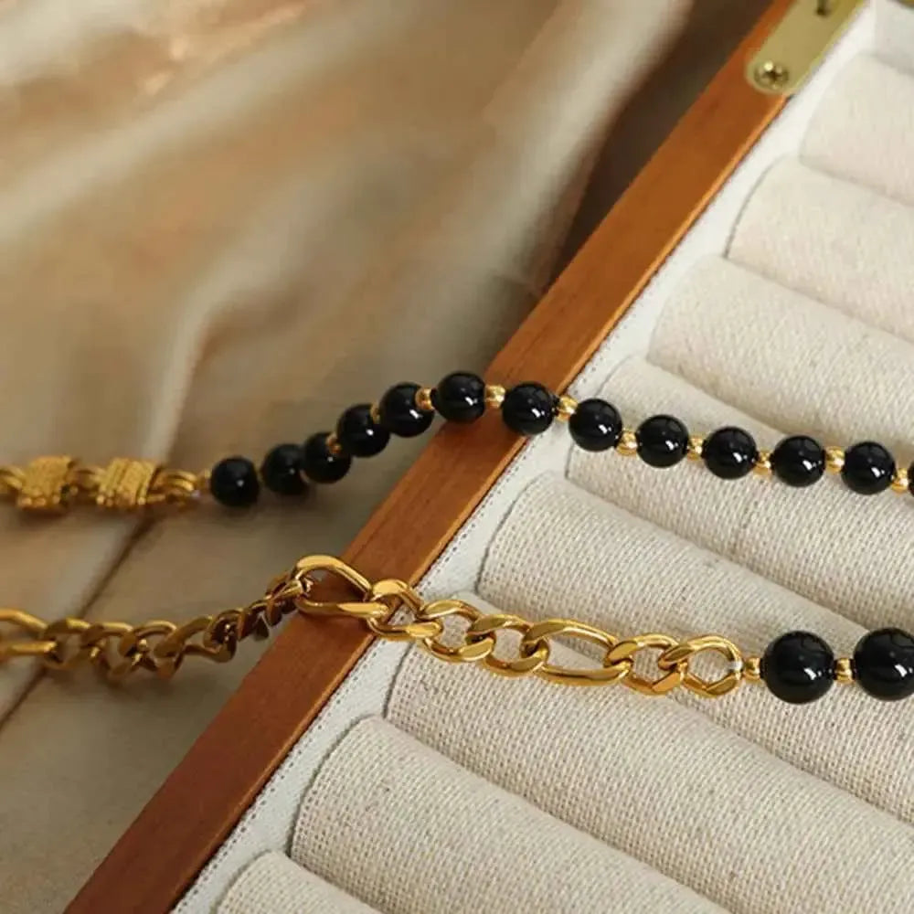 Statement Beaded Chain Necklace