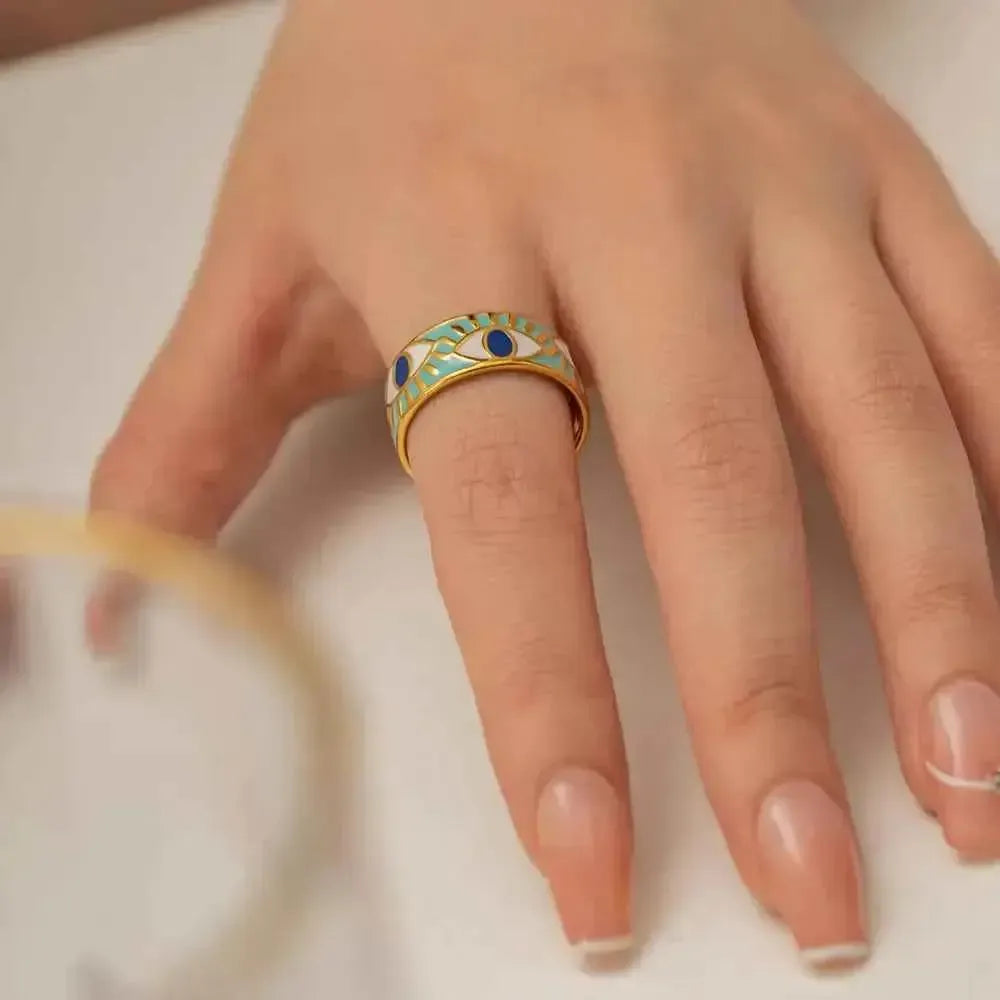 Gold Evil Eye Ring – Dainty, Bold, Symbolic