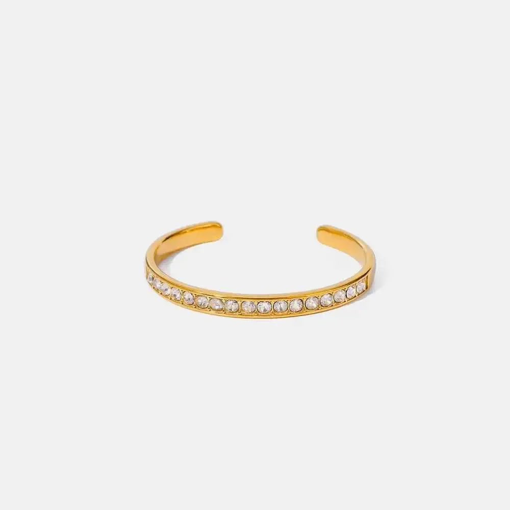 Lightweight Gold Zircon Chain Bracelet