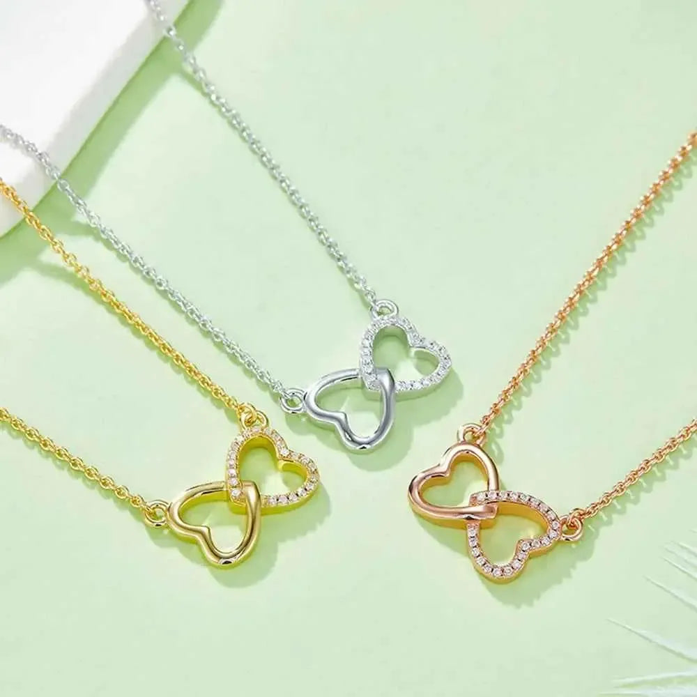 Petite Bow Heart Moissanite Pendant