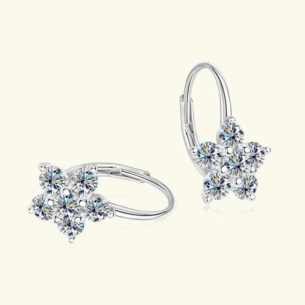 1.2 Carat Sparkling Floral Hoops