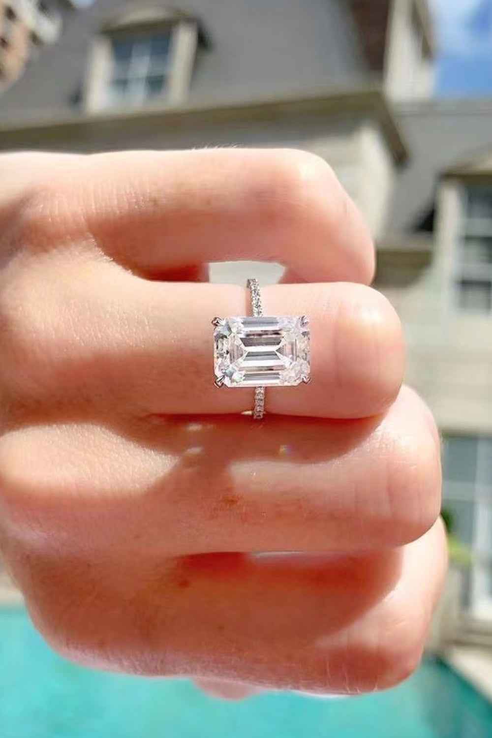 5 Carat Brilliant Moissanite Engagement Ring