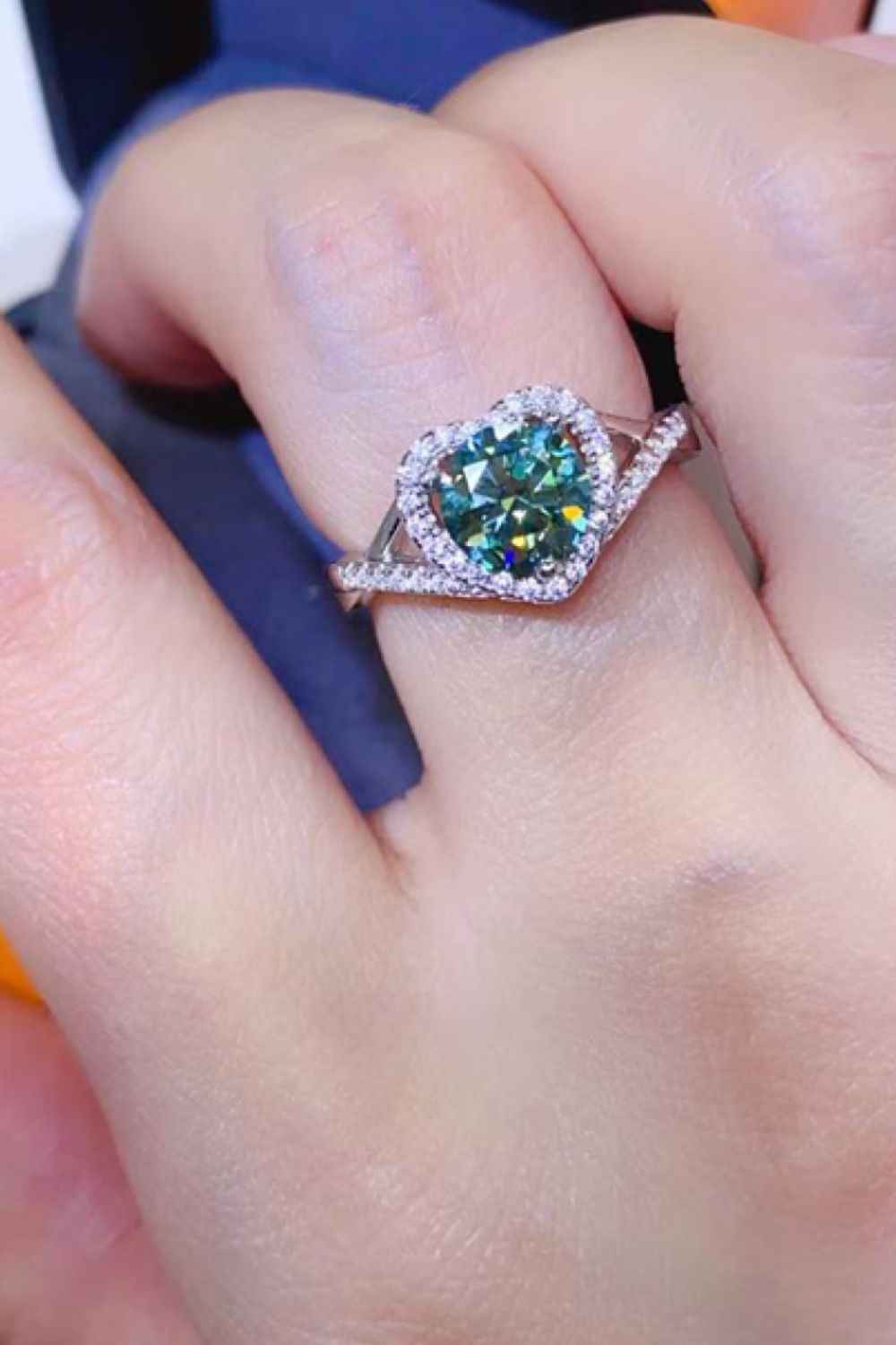 Romantic Moissanite Heart Ring