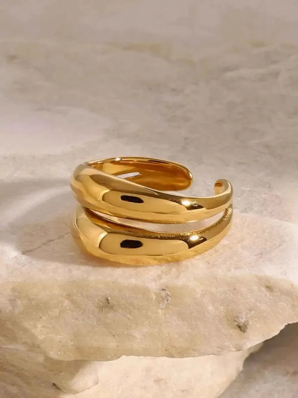 Stainless Steel Ring – Modern Layered Style
