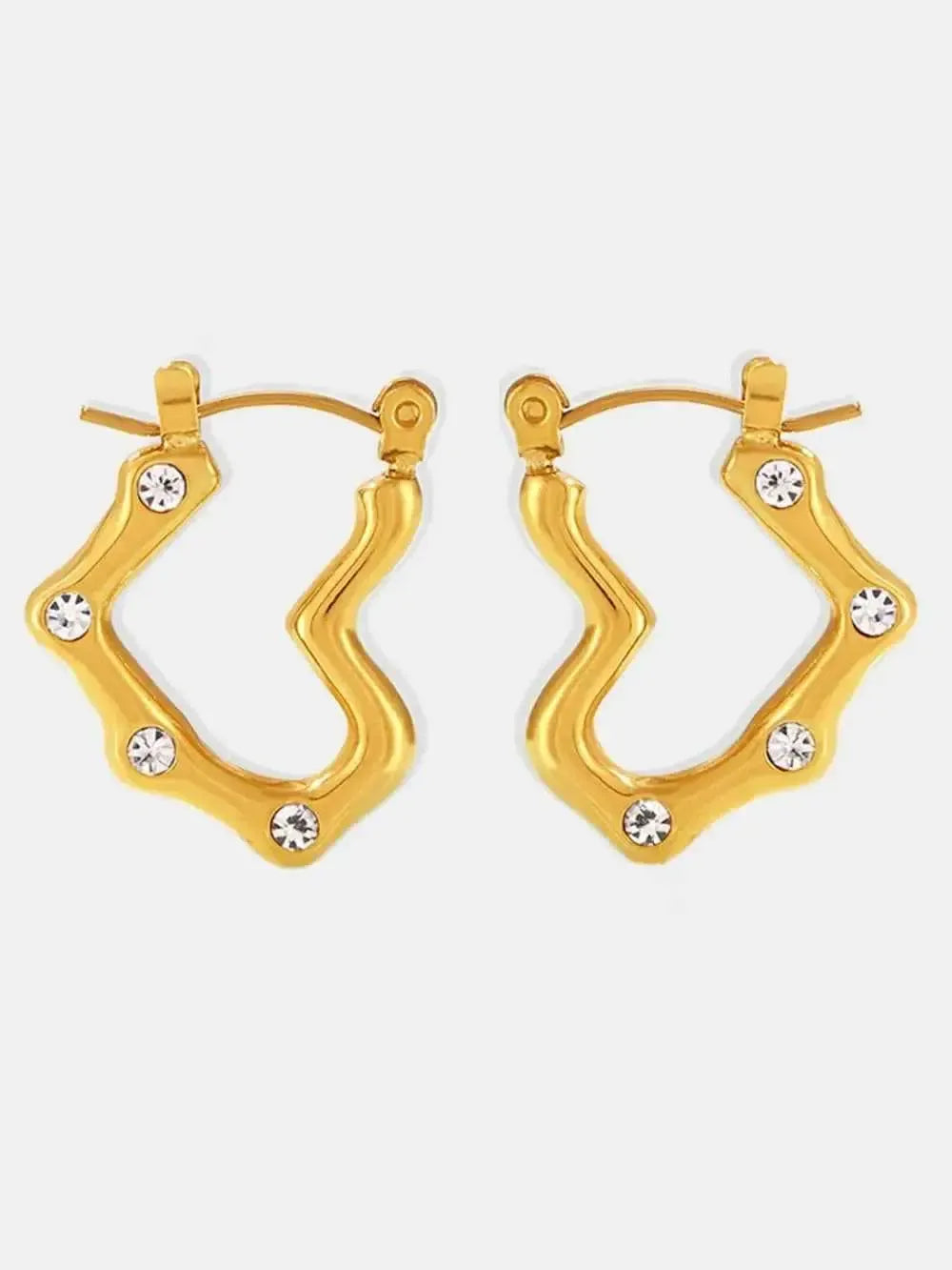 Modern Steel Heart-Shaped Studs