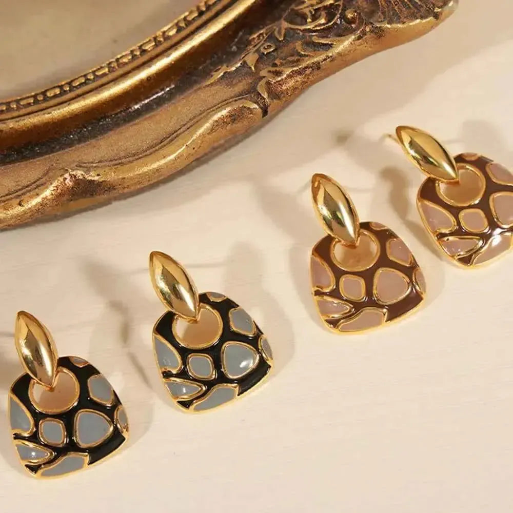 Sculptural Copper Drop Earrings